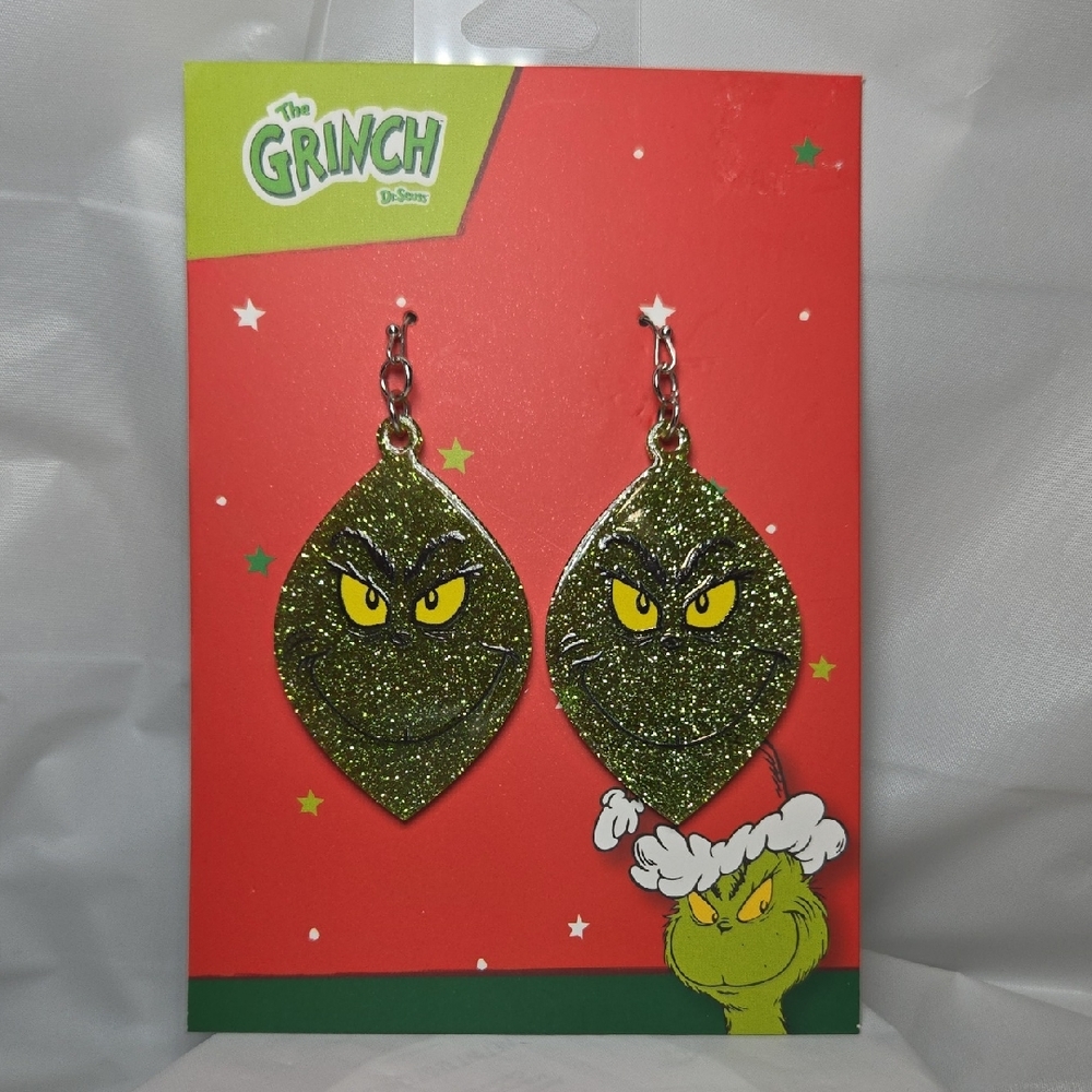 The Grinch Glitter Earrings - Green